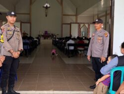 Pengamanan Ibadah di Gereja Katolik St. Maria Desa Nehes Liah Bing, Kec. Ma. Wahau, Kab. Kutim