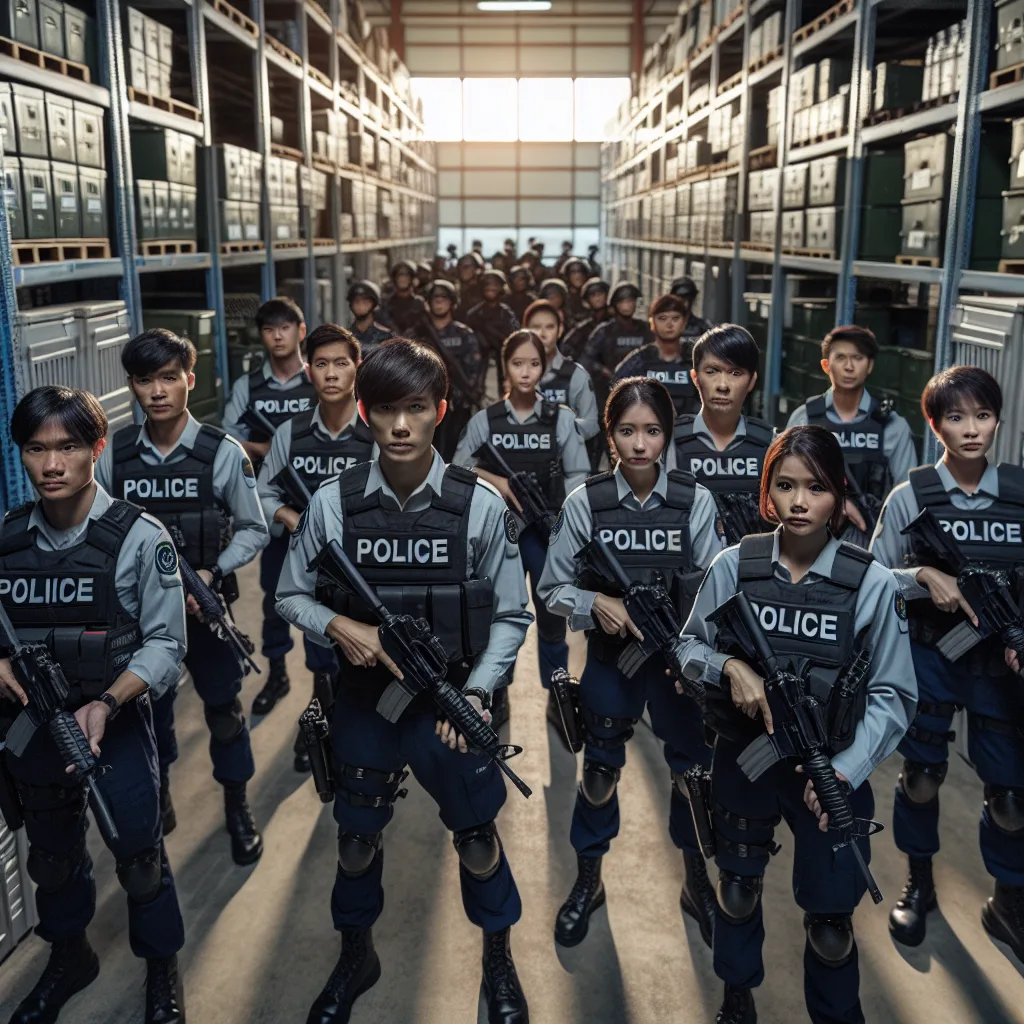 Personil Jaga Polsek Teluk Pandan Melaksanakan Patroli Di Gudang Handak