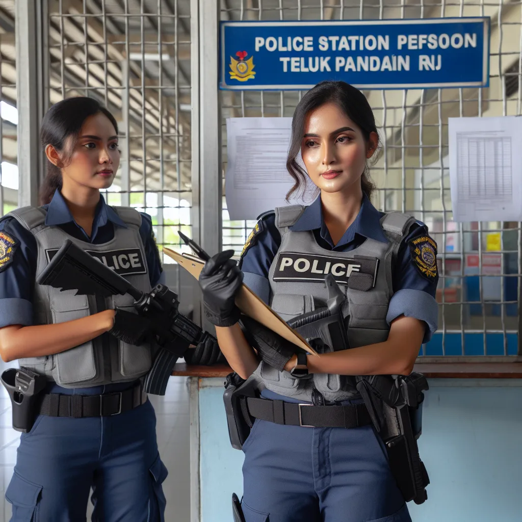 Personil Jaga Polsek Teluk Pandan Menyambangi Pos Security